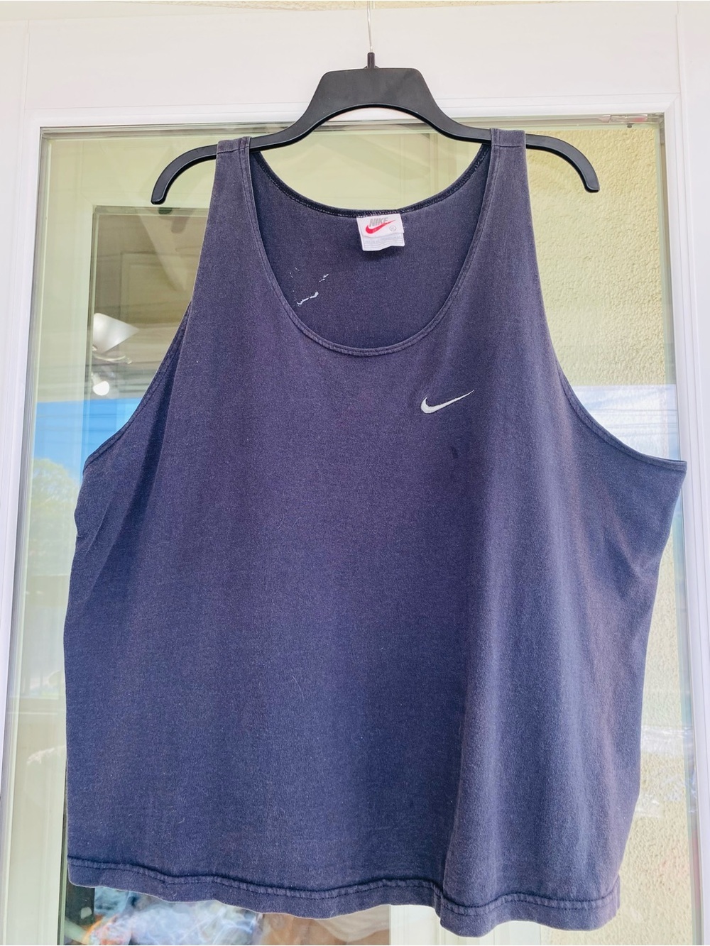 Nike Vintage Black Tank Top Men’s XL Embroidered Swoosh Cotton Sleeveless Shirt